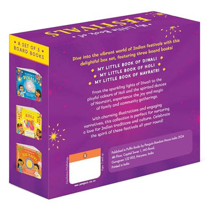 My Little Book of Festivals (Boxset) : Illustrated board books on the Indian festivals of Diwali, Holi and Navratri | Hindu mythology for kids age 3+