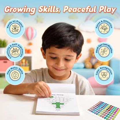 2000+ Dot Sticker Activity Book For 3+ Years Old Toddlers | Fun Sticker Set, Focus Builder, A to Z letters (Uppercase & Lowercase), Numbers 1-10 | Screen-Free Educational Activity For Kids