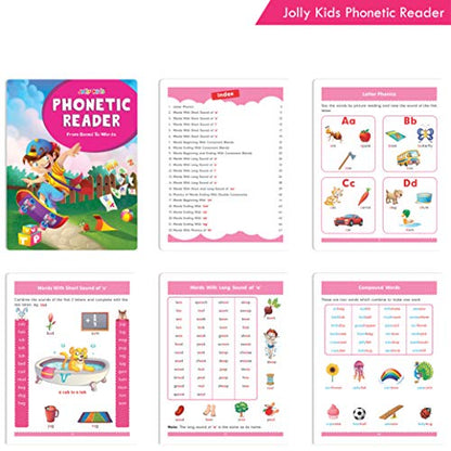 Jolly Kids Phonetic Readers from Sound to Words Book for Kids Ages 3-7 Years| Vowel & Consonants Sound | Sight Words | Learning the Letter Sound | ... Child's First Steps in Reading with Phonics