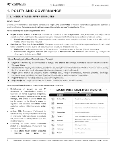 Vision IAS Monthly Current Affairs Magazine January to June 2026 in English Black and White, Printout 2026