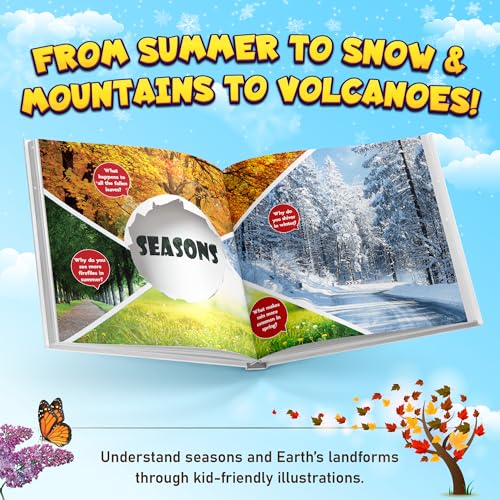 First Earth and Beyond Encyclopedia Books for Kids, Explore Space to Mountains, Activity Book for 5-10 Years Old, Fun Learning Book
