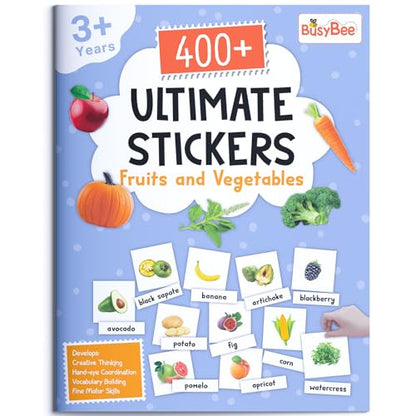 Pegasus 400+ Ultimate Stickers Book for Children - Fruits and Vegetables for 3+ Years Kids | Stickers for Classroom Activity