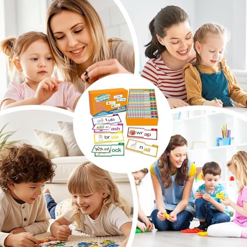 SHNMN 30PCS Read and Rhyme Flip Books, Interesting Word Family Flip Books, ABC Vocabulary Cards, Sight Words Flash Cards Kindergarten, Read and Rhyme Flip Activity Book