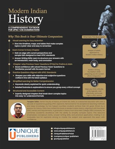 Modern Indian History: A Comprehensive Textbook for UPSC-CSE Examinations by Tauqeer Zafar, Preliminary, Main & Optional, B.A. & M.A. History