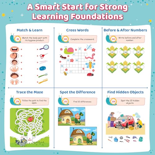 1200+ Brain Booster Activity Book for Kids Ages 5–9 | Theme Based Activity Book with 500+ Free Printable Worksheets & Parenting Tips | Puzzles, Mazes, Brain Teasers, Word Searches and Mind Games