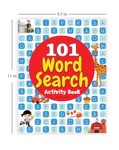 101 Word Search Activity Book - Large Grid Word Search Puzzles For Kids With Attractive Illustrations I Ages 3-6 I Vocabulary Building I Learn New Words I Motor Skills Improvement