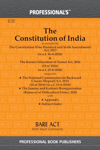 Constitution of India Bare Act by Professional's as amended by Constitution (One Hundred & Sixth Amendment) Act, 2023