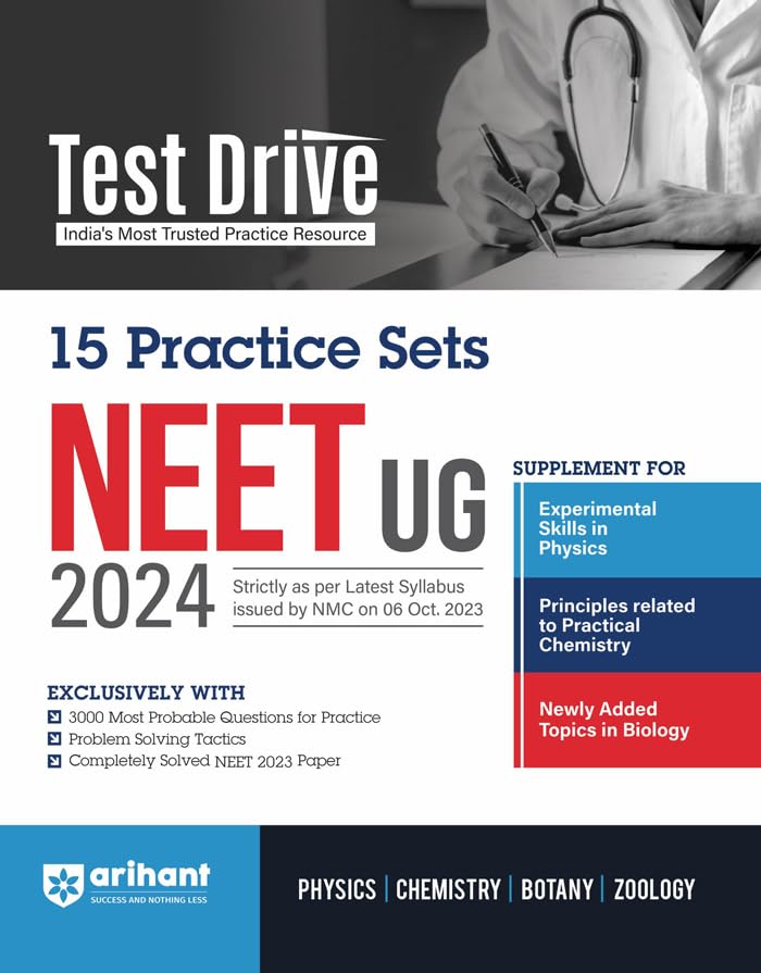Arihant Test Drive 15 Practice Sets For NEET 2024
