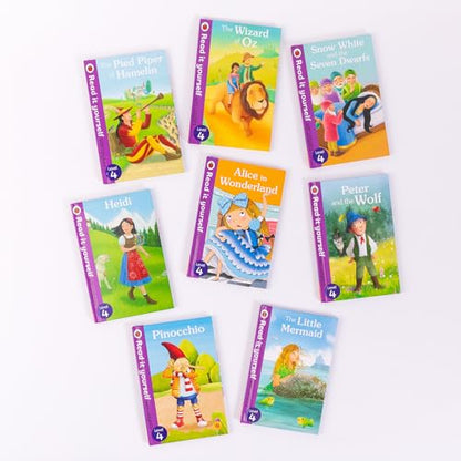 Ladybird Read It Yourself Tuck Box Level 4: 8 Books Box Set (Heidi, The Little Mermaid, Peter and the Wolf, Alice in Wonderland, Pinocchio, Snow White and the Seven Dwarfs, The Wizard of Oz and More)