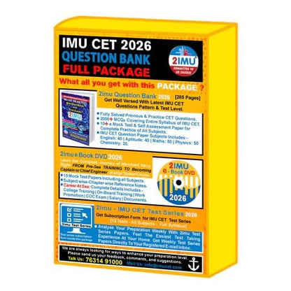IMU CET 2026 Question Bank with Test Series Subscription - 2026 || 2IMU® Join Merchant Navy