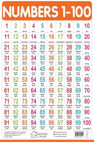 Numbers 1-100 - My First Early Learning Wall Chart: For Preschool, Kindergarten, Nursery And Homeschooling (19 Inches X 29 Inches)