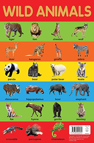 Wild Animals Chart - Early Learning Educational Chart For Kids: Perfect For Homeschooling, Kindergar book cover