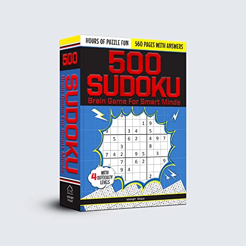 500 Sudoku Brain Game For Smart Minds - 4 Difficult Levels For Hours of Puzzle Fun book cover
