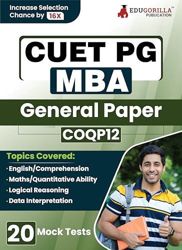 CUET PG MBA : General Paper (COQP12) Preparation Book 2025 | 20 Practice Mock Tests (1500+ Solved MCQs of Quant, LIDR, English Preparation)