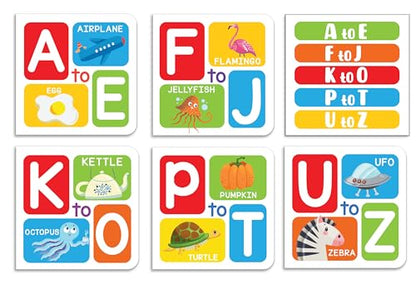 My First A To Z – Boxed Set Of 5 Mini Board Books | Learn The Alphabet From A To Z With Bright Pictures & Fun Learning | Includes A–E, F–J, K–O, P–T, ... Toddlers & Preschoolers | Ages 0–5 Years