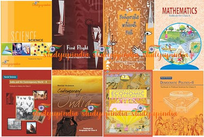 NCERTSHOP NCERT Class 10 Book Set of 8 (English Medium) 2025-26 Edition Textbook for Class X (English + History + PolScience + Geography + Economics + ... |10th Class 2024-25 Edition | 8th Books Set