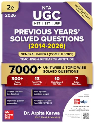 UGC NET Paper 1 2026 Previous Years' Solved Papers (2014-2026) | 7000+ Questions (3000 in book + 4000 online with June 2026) | Arpita Karwa | 13 Years PYQs: Unit-wise and Topic-wise detailed solutions