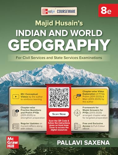 Indian & World Geography, 8e for UPSC 2026-27 by Pallavi Saxena | 65+ Conceptual Videos | Prelims & Mains PYQs (2011-2025) | Chapter-wise Practice Questions | E-book access | Tips & Tricks | Maps