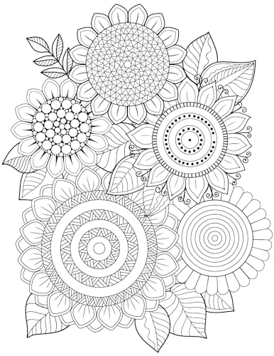 Flowers Adult Colouring Book for Relaxation & Mindfulness | Beautiful Floral Designs to Relieve Stress & Inspire Creativity with Colour