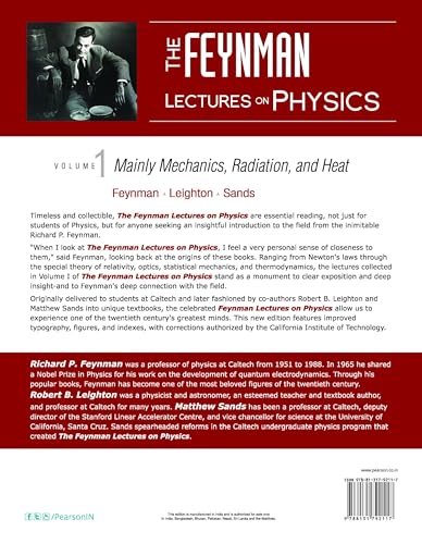 The Feynman Lectures on Physics, Vol 1 | Mainly Mechanics, Radiation and Heat | Feynman, Leighton & Sands | B.Tech, BSc, GATE | Pearson