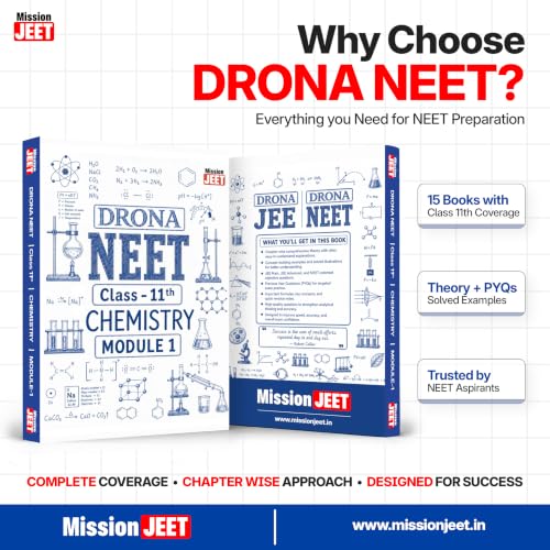 MISSION JEET DRONA NEET MODULE | Class 11 | Complete NEET Preparation Physics, Chemistry, Botany & Zoology Modules Combo Set of 15 Books