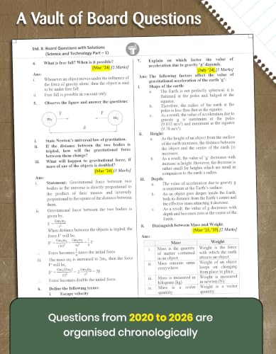 Std 10 Board Chapter Wise Questions with Solutions | SSC Topic Wise Board Questions Maths & Science 1 & 2 - 2019 to 2025 | Based on Std X Maharashtra State Board | English & Semi English Medium