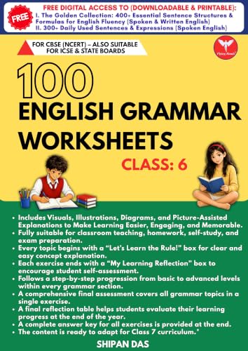 100 English Grammar Worksheets for Class 6