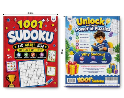 Sudoku Book for Kids | 1001+ Sudoku Puzzle Book for Kids & Adults | Brain Booster Activity Book - 4x4, 6x6, 9x9 & 12x12 Levels | Ages 8+ Years | Two Brothers Publications