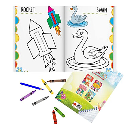 Jumbo Colouring Book - Activity Colouring Book for 3 to 5 years old kids - Gift to children for painting, drawing and colouring with reference guide