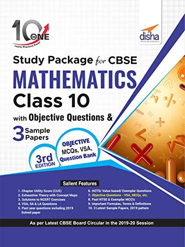 10 in One Study Package for CBSE Mathematics Class 10 with Objective Questions & 3 Sample Papers 3rd book cover