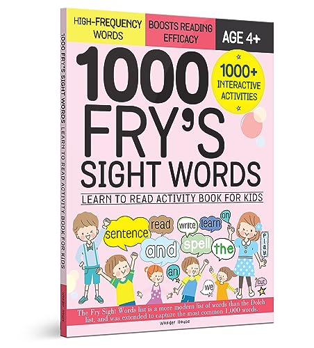 1000 Fry’s Sight Words: Learn to Read Activity Book for Kids | Build Reading Fluency & Confidence | Ages 5–9 | 1000+ High-Frequency Words Practice