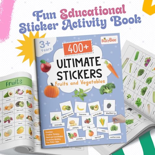 Pegasus 400+ Ultimate Stickers Book for Children - Fruits and Vegetables for 3+ Years Kids | Stickers for Classroom Activity