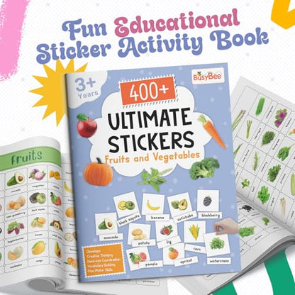 Pegasus 400+ Ultimate Stickers Book for Children - Fruits and Vegetables for 3+ Years Kids | Stickers for Classroom Activity