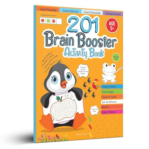 201 Brain Booster Activity Book - Fun Activities and Exercises For Children: Tracing & Pattern, Colo book cover