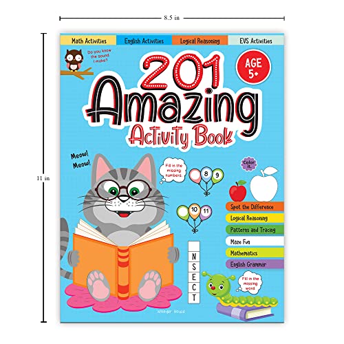 201 Amazing Activity Book | Fun Activities And Puzzles | Spot The Difference, Logical Reasoning, Patterns & Tracing | Ages 6–10 | 5+ Hours Of Fun And Learning