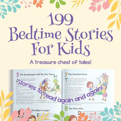199 Bedtime Stories with colorful Pictures for 3-6 Years Old Kids & Children