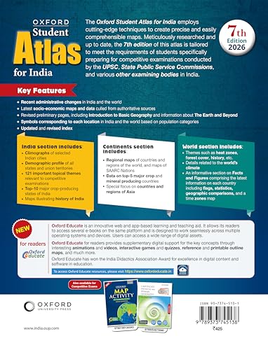 Oxford Student Atlas for India | For UPSC and Other Competitive Exams | 7th Edition