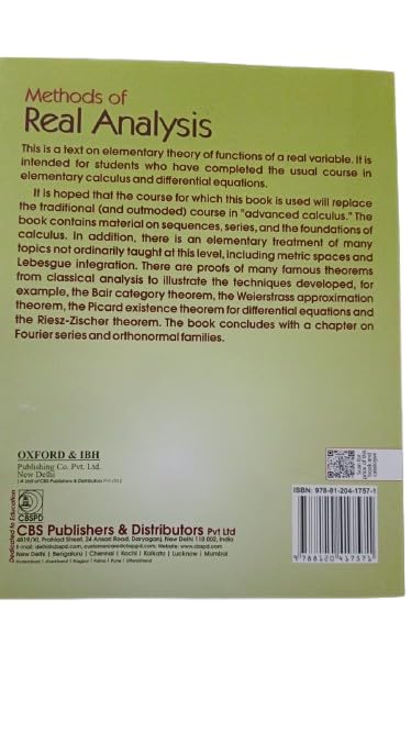 Methods Of Real Analysis (Pb 2020)