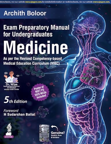 Exam Preparatory Manual for Undergraduates Medicine, 5/E for MBBS Final Year | Textbook cum Revision Guide for NEET PG, INI-CET and FMGE | High-quality Clinical Photographs, Radiographs, ECGs