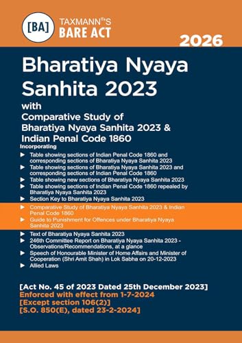 Taxmann's Bharatiya Criminal Laws – Bare Acts COMBO [BNS | BNSS | BSA] – Presenting the Complete | Updated Texts with Comparative Tools | Legislative Aids | Set of 3 Books