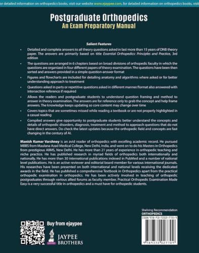 Postgraduate Orthopedics: An Exam Preparatory Manual, 4/E for MS and DNB Orthopedics Postgraduates | 15 Years of Solved DNB Theory Questions in a Chapter-wise Question and Answer Format: 1