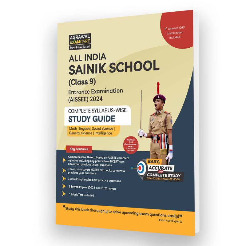 Examcart AISSEE Sainik School Class 9 Study Guide Book with New Subject-Wise Syllabus for 2024 Entrance Exam (English) 
