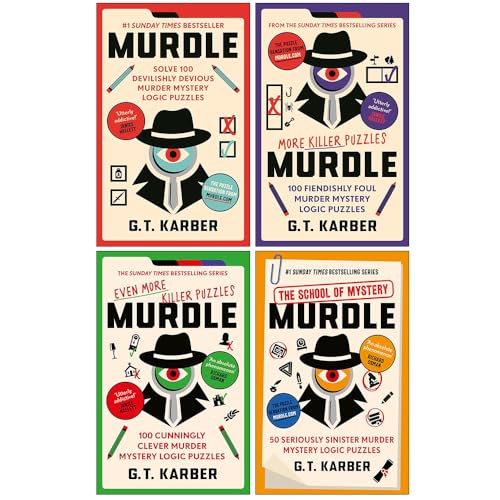 Murdle Puzzle Series 4 Books Collection Set By G. T. Karber (Murdle, Murdle: More Killer Puzzles, Murdle: Even More Killer Puzzles & Murdle: The School of Mystery)