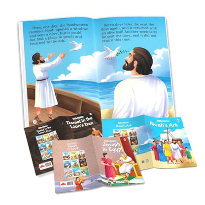 Story Books for Kids - Bible Stories (Illustrated) - (Set of 10 Books) - English Stories for Children - Birth of Jesus, Prophet Jonah, Moses, The Story of Creation, etc., - Moral Stories - Age 3+