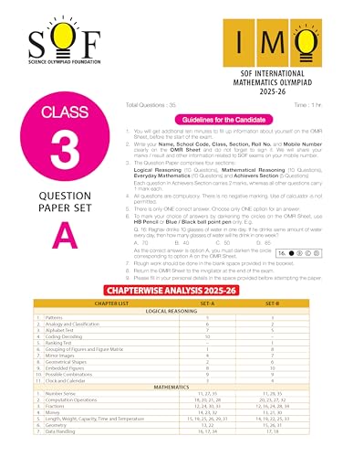 MTG IMO Olympiad 10 Previous Years Papers Class 3 Mathematics (2025-2021 Set A & B) - Model Test Papers with 24 Sample OMR Sheets | PYQ Book For SOF Olympiad 2026-27 Exam