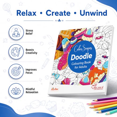Pegasus Mandala Art Colouring Book for Adults with tear out sheets - Advanced doodle coloring books | Improves mindfulness and relaxing for 9 + years