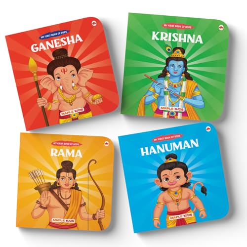 Story Books for Kids - Krishna, Hanuman, Ganesha, Rama (Set of 4 Books) - Illustrated Board Book for Children - Cultural and Traditional Stories for ... Mythology Stories for Kids - Age 0 - 2 Years