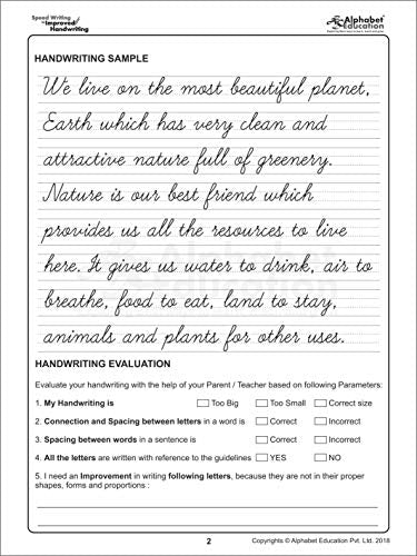 Speed Writing In Improved Handwriting - Cursive writing - Book A (For Age 6-9 Years) - Cursive handwriting practice book