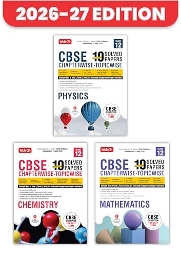MTG CBSE Class 12 PYQs Book | 10 Years (2026-2017) Chapterwise Topicwise Solved Papers Class 12 Physics, Chemistry, Mathematics (Set of 3) - CBSE ... | CBSE Sample Papers (As Per Latest Pattern)