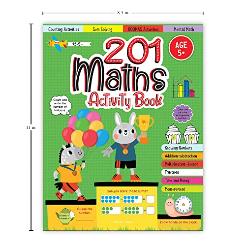 201 Maths Activity Book: Fun Activities and Practice Sheets | Learn Counting, Addition & Subtraction | Ages 4–7 | 3 Hours of Interactive Learning